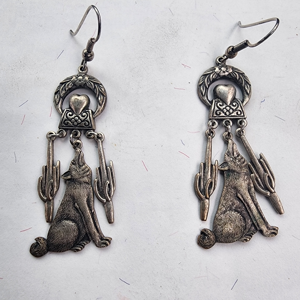 Howl at the Moon Pewter Earrings